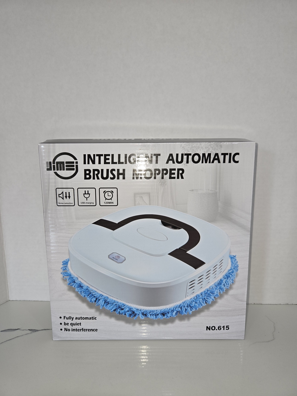 INTELLIGENT AUTOMATIC BRUSH MOPPER - Black with Blue Wipe